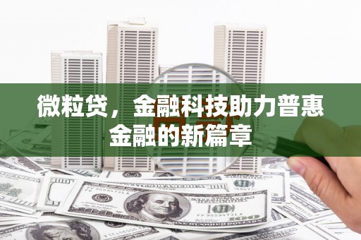 越城微粒贷，金融科技助力普惠金融的新篇章