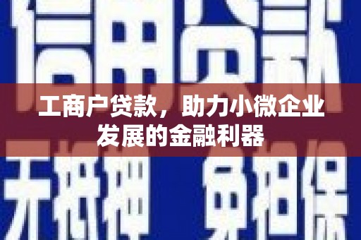 越城工商户贷款，助力小微企业发展的金融利器