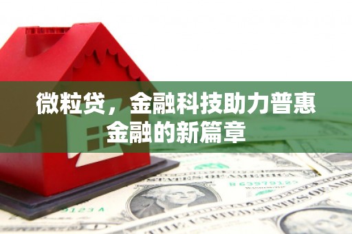 越城微粒贷，金融科技助力普惠金融的新篇章