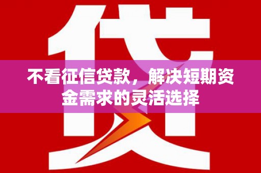 越城不看征信贷款，解决短期资金需求的灵活选择