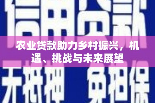 越城农业贷款助力乡村振兴，机遇、挑战与未来展望