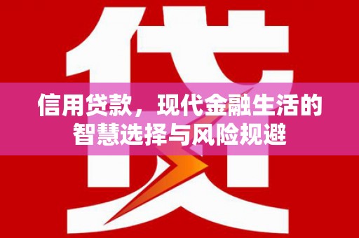 越城信用贷款，现代金融生活的智慧选择与风险规避