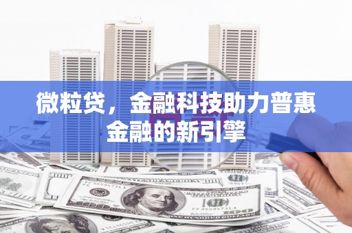 越城微粒贷，金融科技助力普惠金融的新引擎
