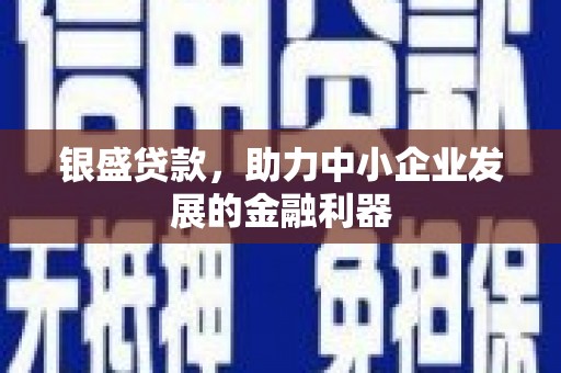越城银盛贷款，助力中小企业发展的金融利器