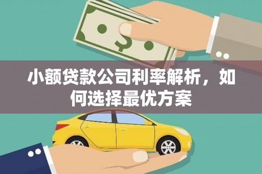 越城小额贷款公司利率解析，如何选择最优方案