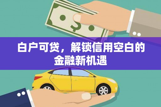 越城白户可贷，解锁信用空白的金融新机遇