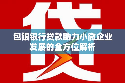 越城包银银行贷款助力小微企业发展的全方位解析