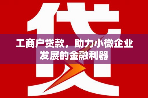 越城工商户贷款，助力小微企业发展的金融利器