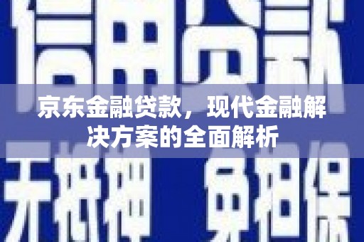 越城京东金融贷款，现代金融解决方案的全面解析