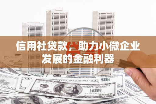 越城信用社贷款，助力小微企业发展的金融利器