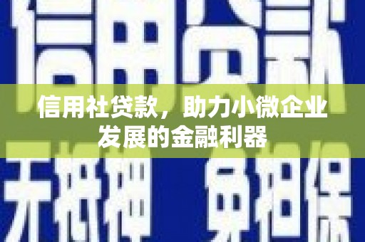 越城信用社贷款，助力小微企业发展的金融利器