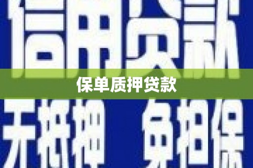 越城保单质押贷款