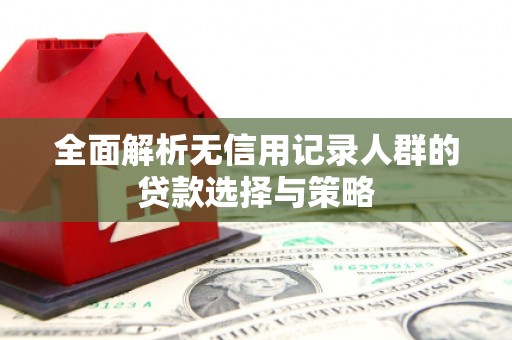 越城全面解析无信用记录人群的贷款选择与策略