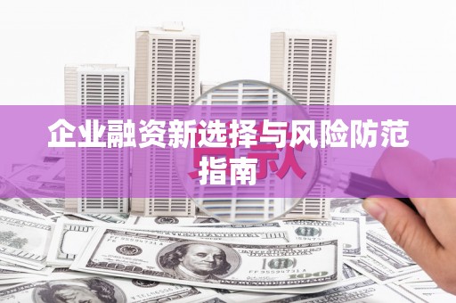 越城企业融资新选择与风险防范指南